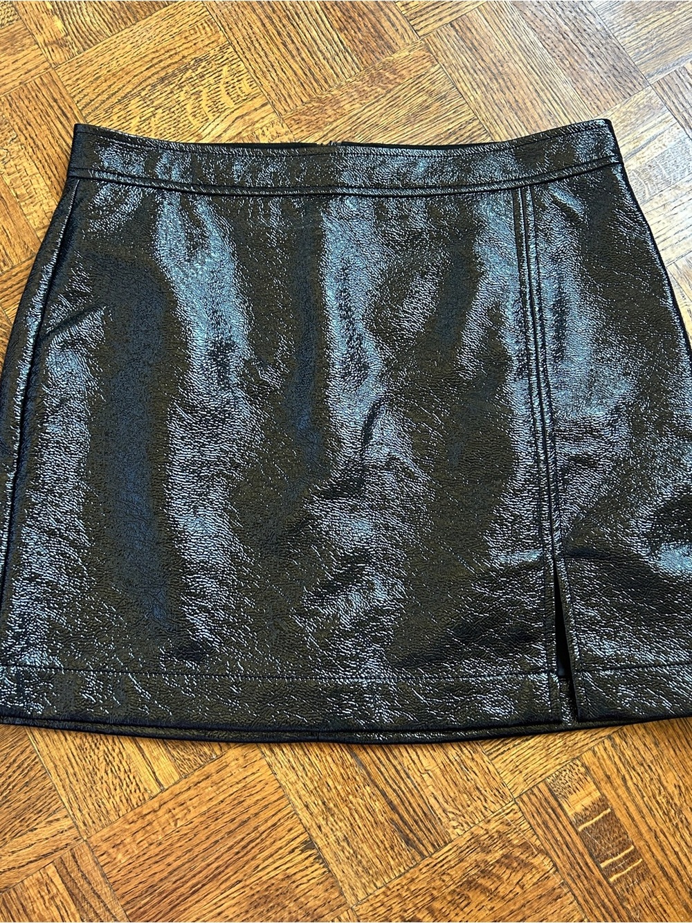 Wilfred Black Patent Mini Skirt